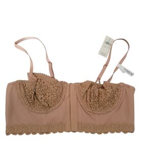 NWT Aerie Balconette Show Off Cozy Rib Unlined Corset Bra, Size 36B